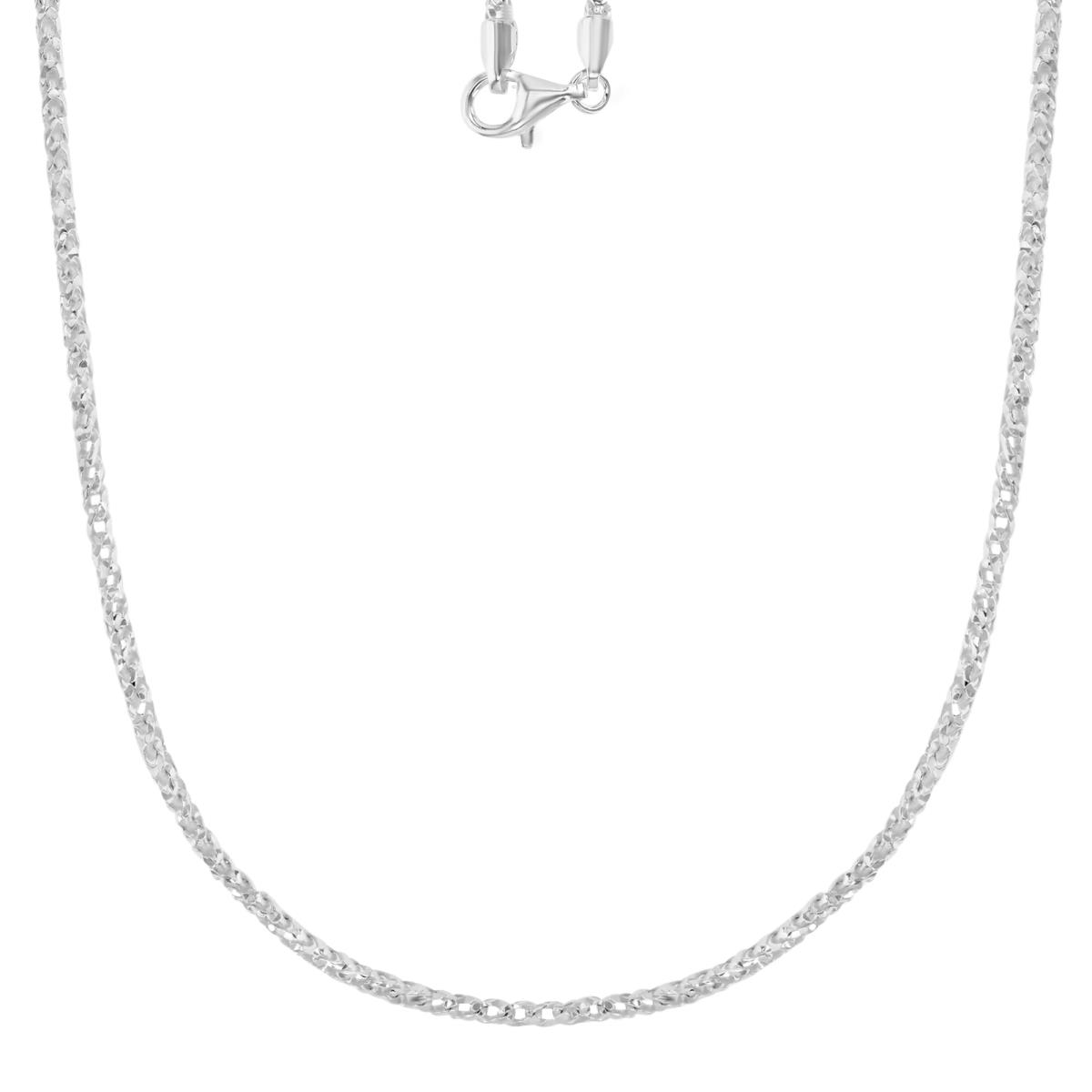 Sterling Silver Anti-Tarnish 2.4MM Polished & Diamond Cut 080 Franco 20" Chain Necklace