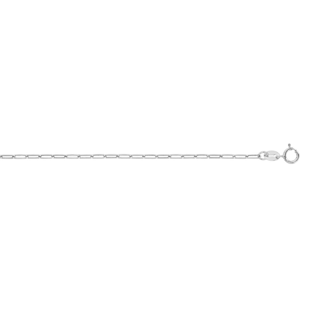 18K White Gold 1.60MM 040 Hollow Paper Clip 18" Chain