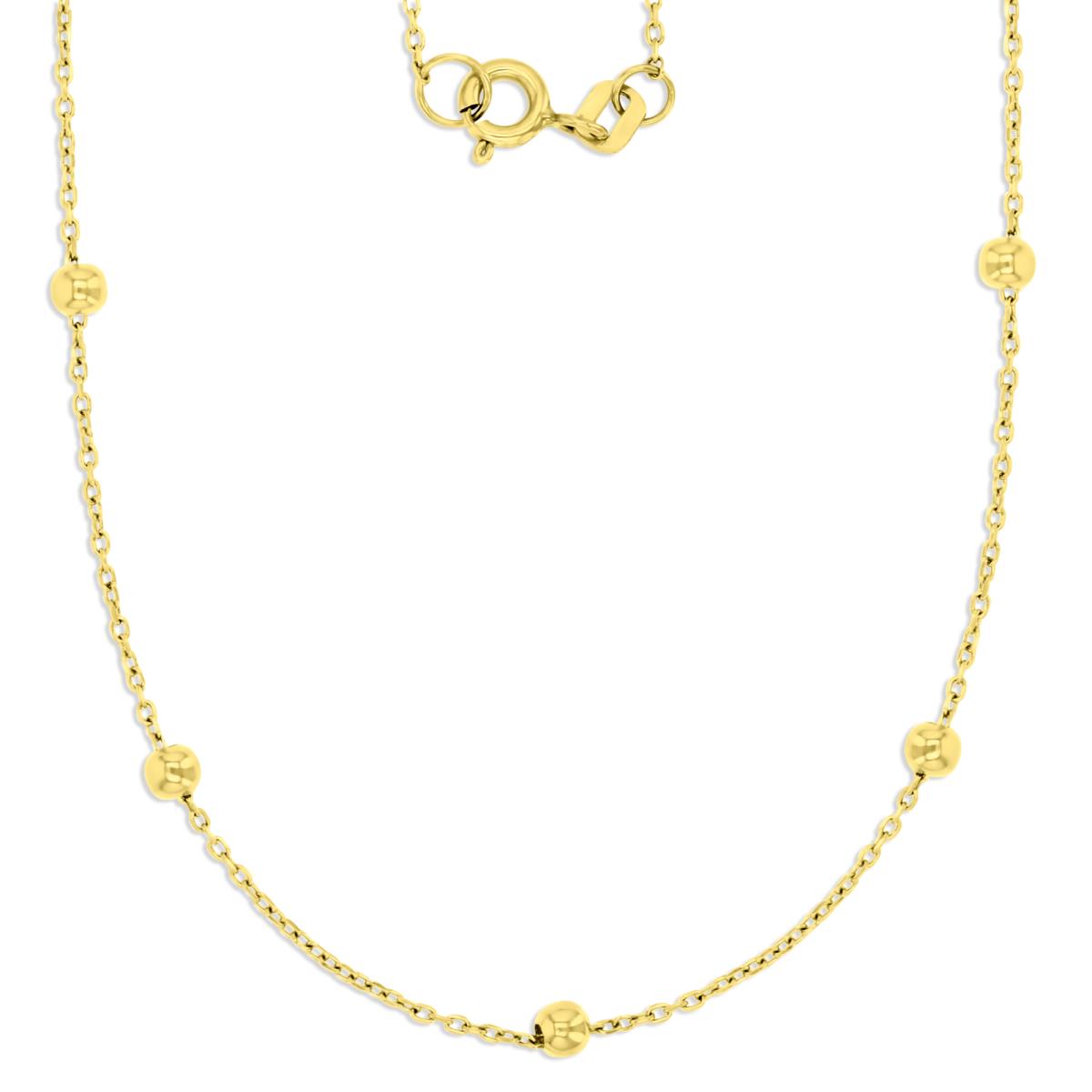 14K Yellow Polished Bead & Rollo 030 Station 16" Chain