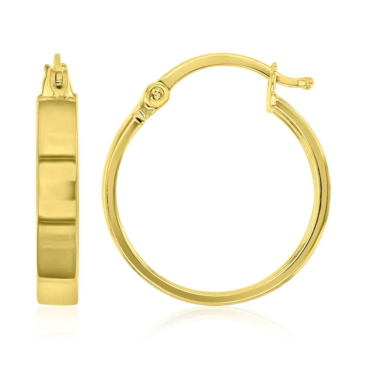 14K Yellow Gold 20X3MM Polished Oval Hoop Earrings