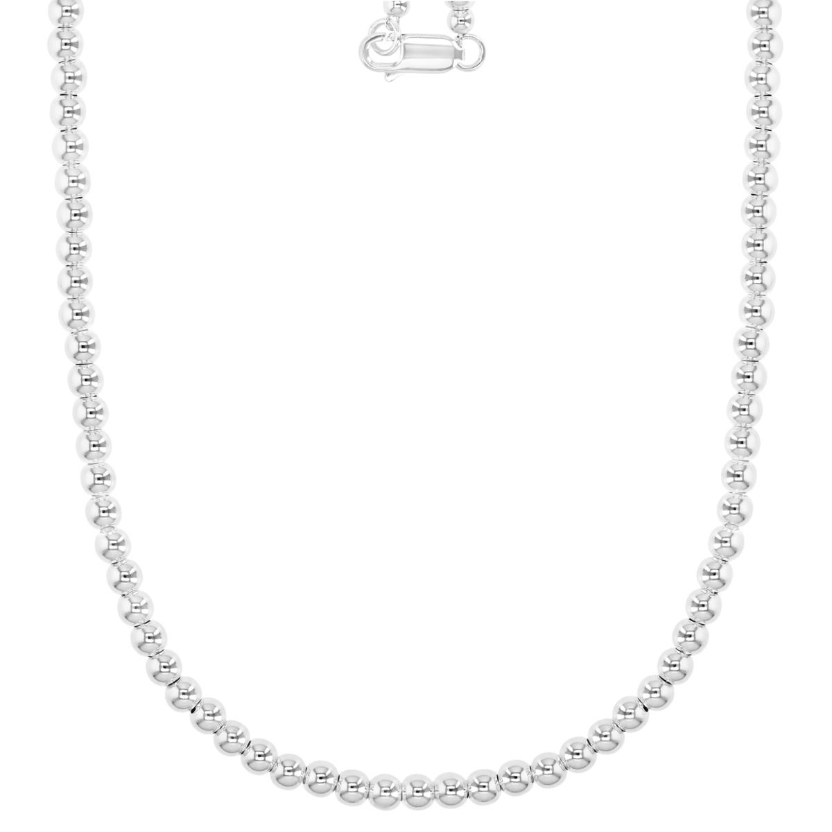 Sterling Silver Anti-Tarnish 3.8 Ball 20" Chain Necklace