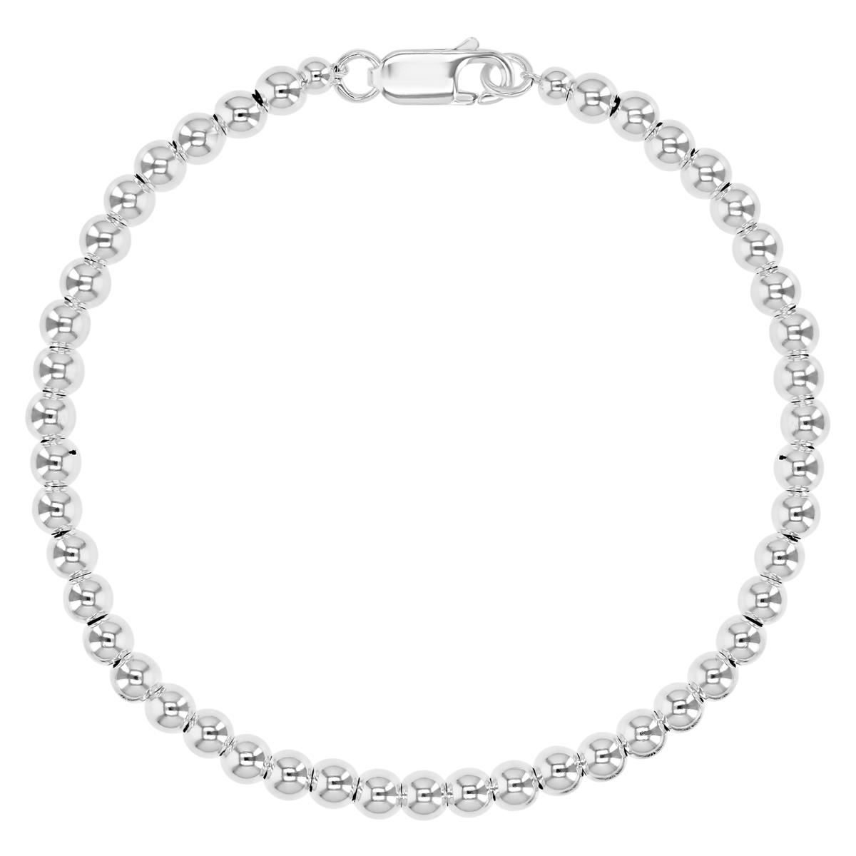 Sterling Silver Anti-Tarnish 3.8 Ball 7" Chain Bracelet