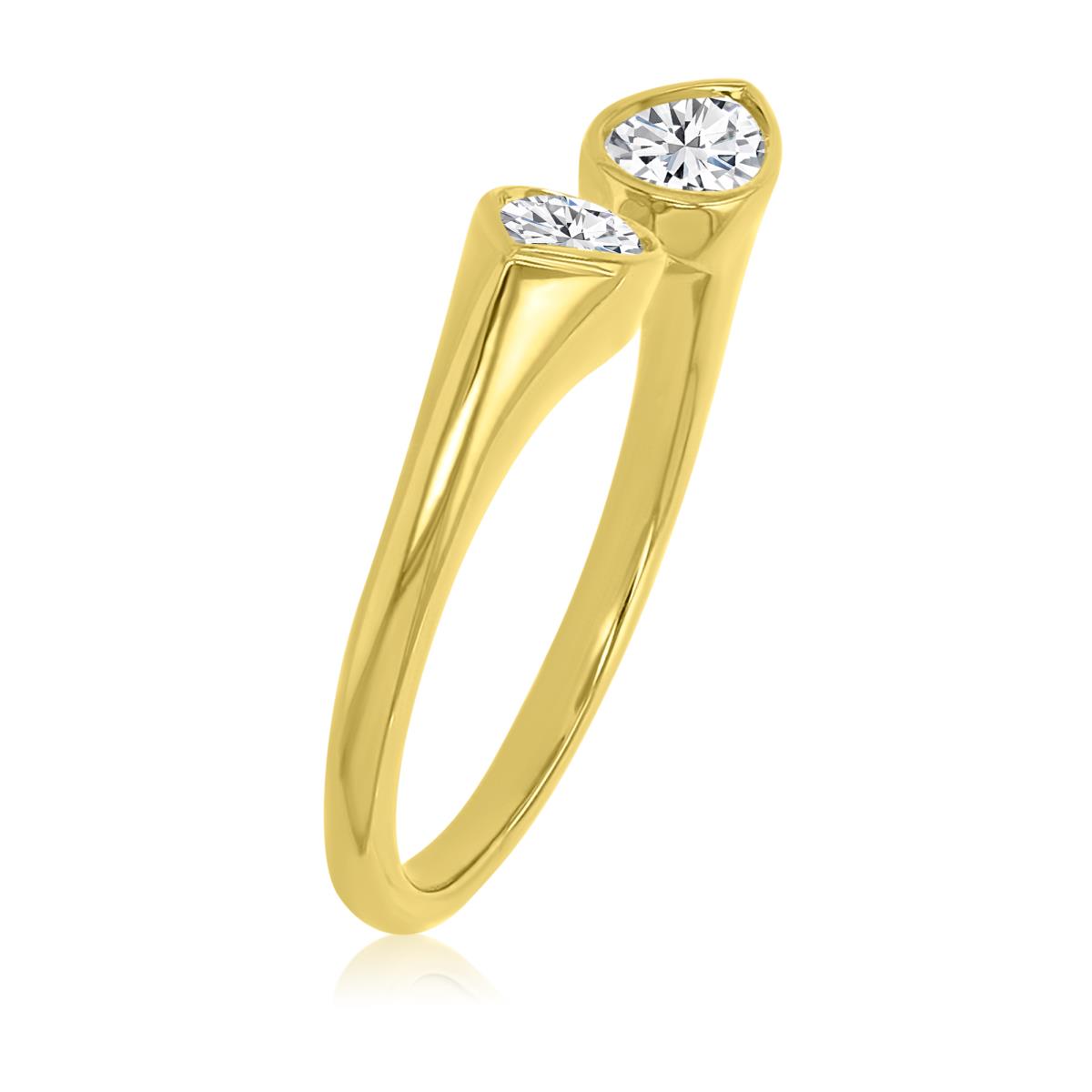18K Yellow Gold 3/4 ctw diamond  Open Ring