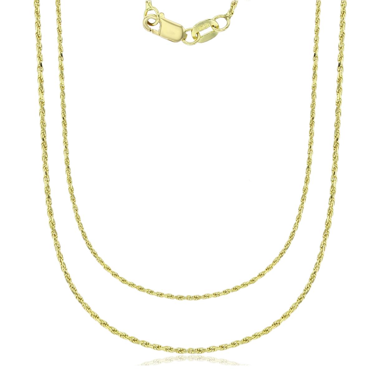 14K Yellow Gold 012 Hollow Rope 16" & 20" Chain Set
