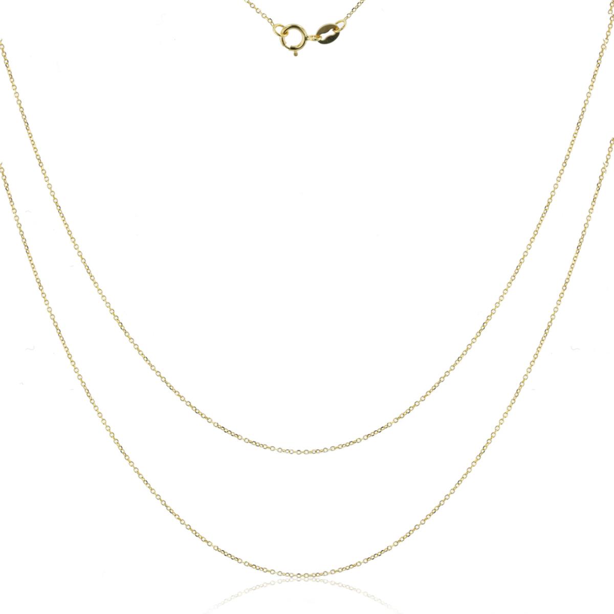 14K Yellow Gold 0.85MM Polished Rolo Chains 18" Set