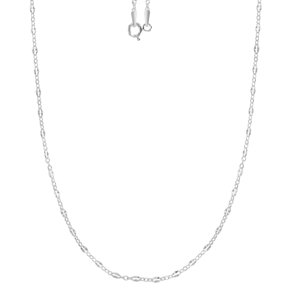 Sterling Silver Anti-Tarnish 2MM Polished 040 Open Valentino Station 20" Chain