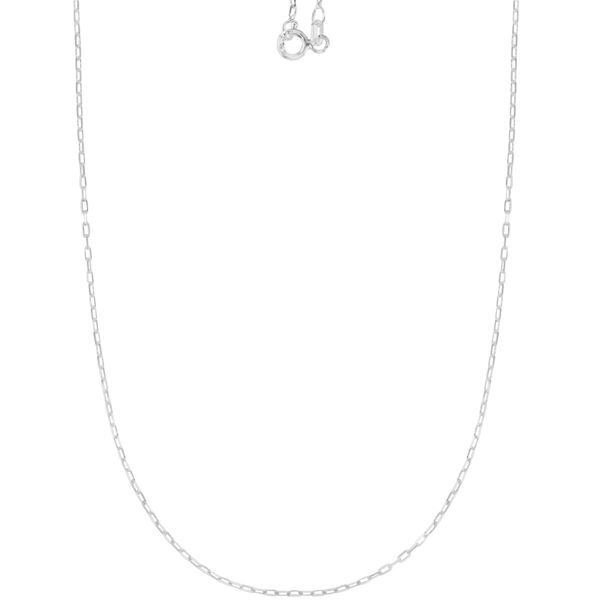 Sterling Silver Anti-Tarnish 1MM Polished & Diamond Cut 040 Paper Clip 20" Chain Necklace