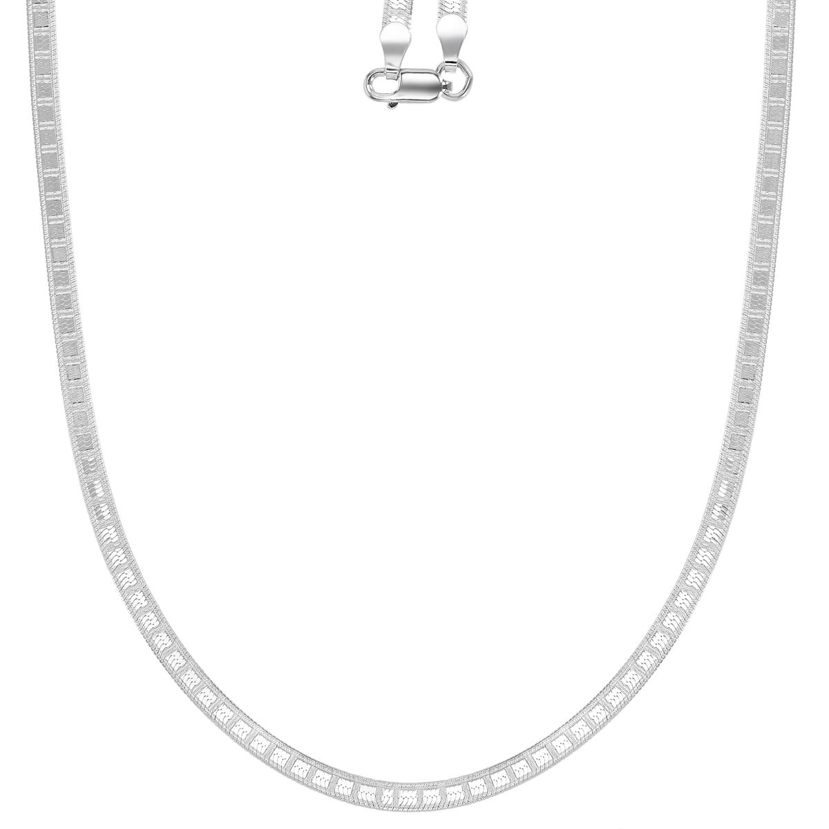 Sterling Silver Anti-Tarnish 3MM Polished Herringbone 20" Chain Necklace