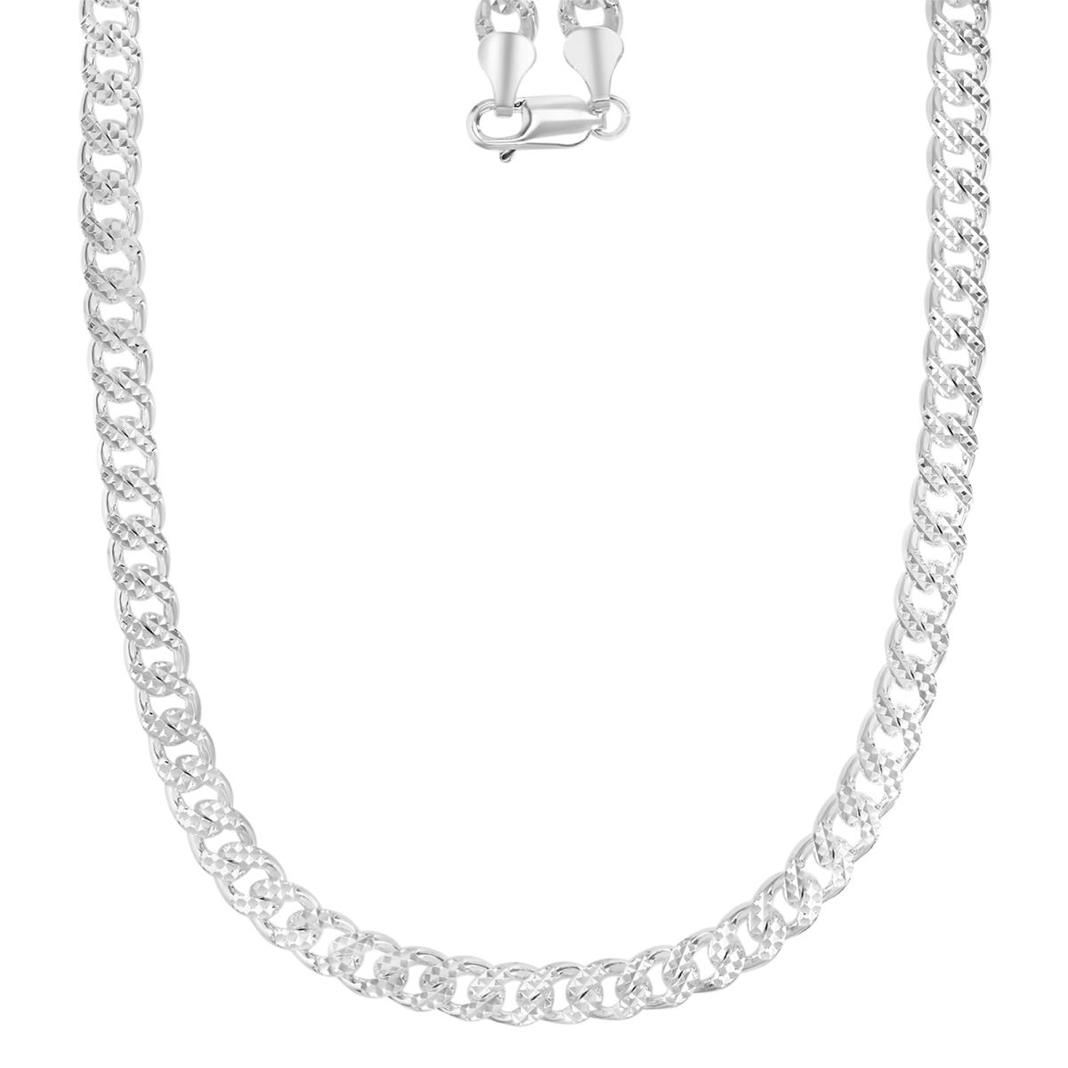 Sterling Silver Anti-Tarnish 6.2MM Polished & Diamond Cut Miami Cuban 20" Chain Necklace
