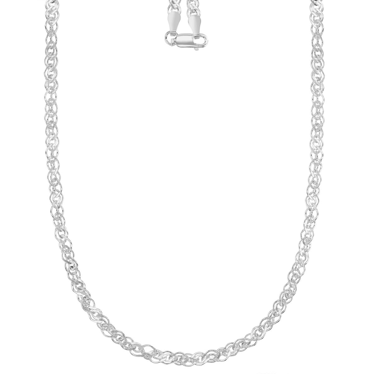 Sterling Silver Anti-Tarnish 4MM Polished & Diamond Cut Singapore 20" Chain Necklace