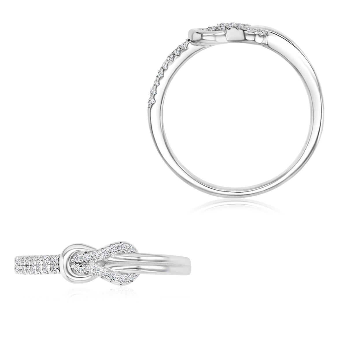 Brass Rhodium 9X5.00MM Polished White CZ Infinity Interlocking Ring