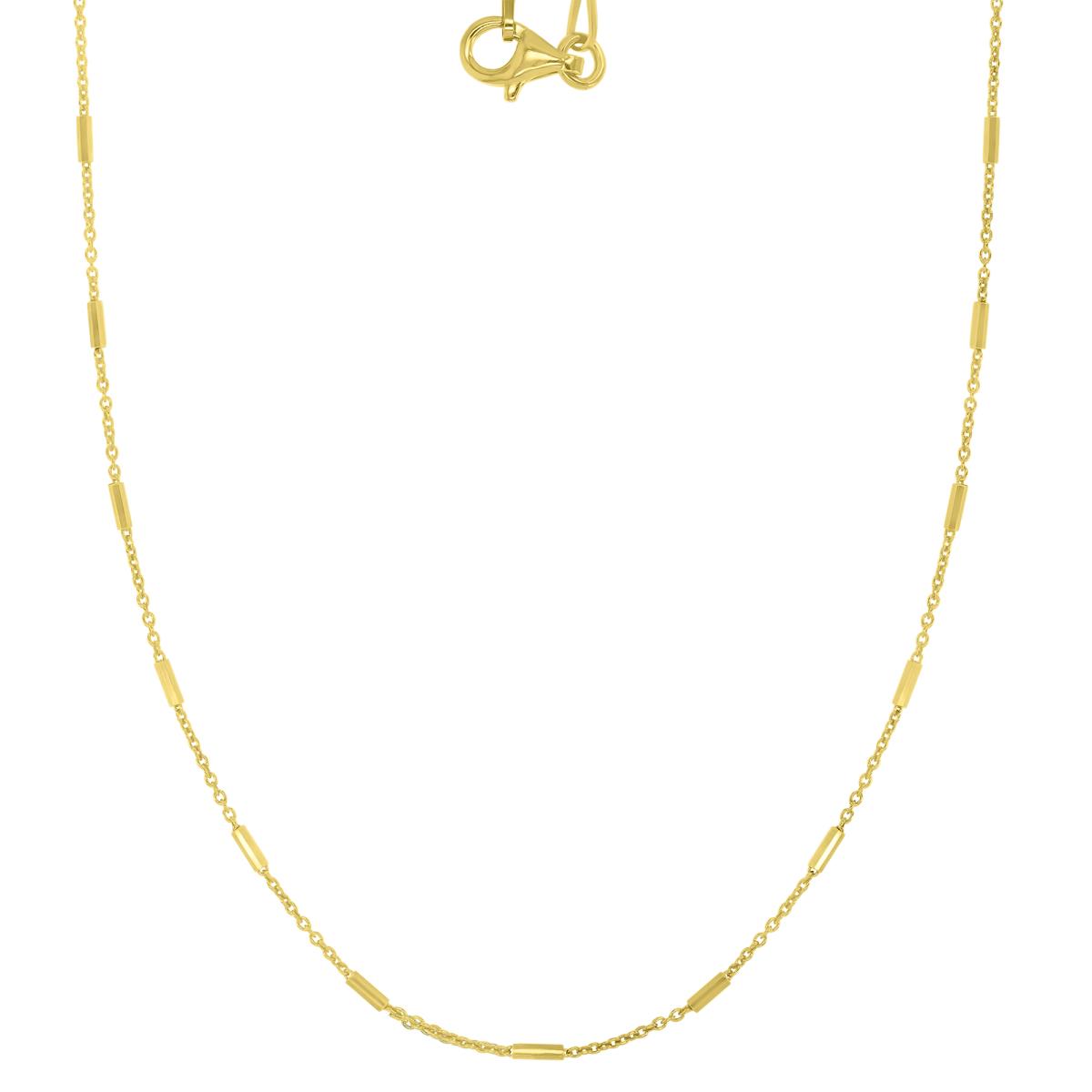 14K Yellow Gold 1.20MM Tube Station 025 18" Chain