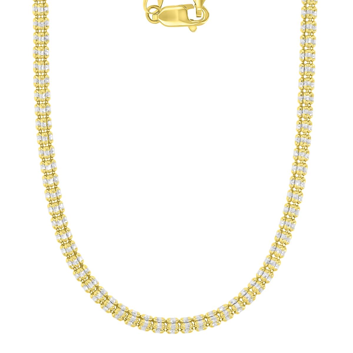 14K Two-Tone Gold 3.14mm Diamond Cut 20" Cylinder Chain