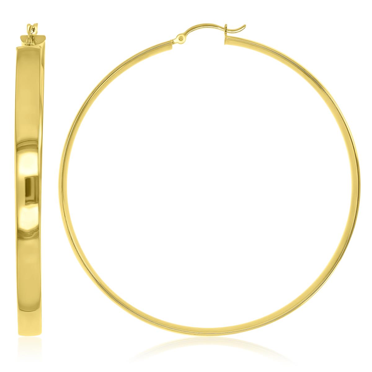 14K Yellow Gold 4.9x1.85x60mm Polished Hoop Earrings