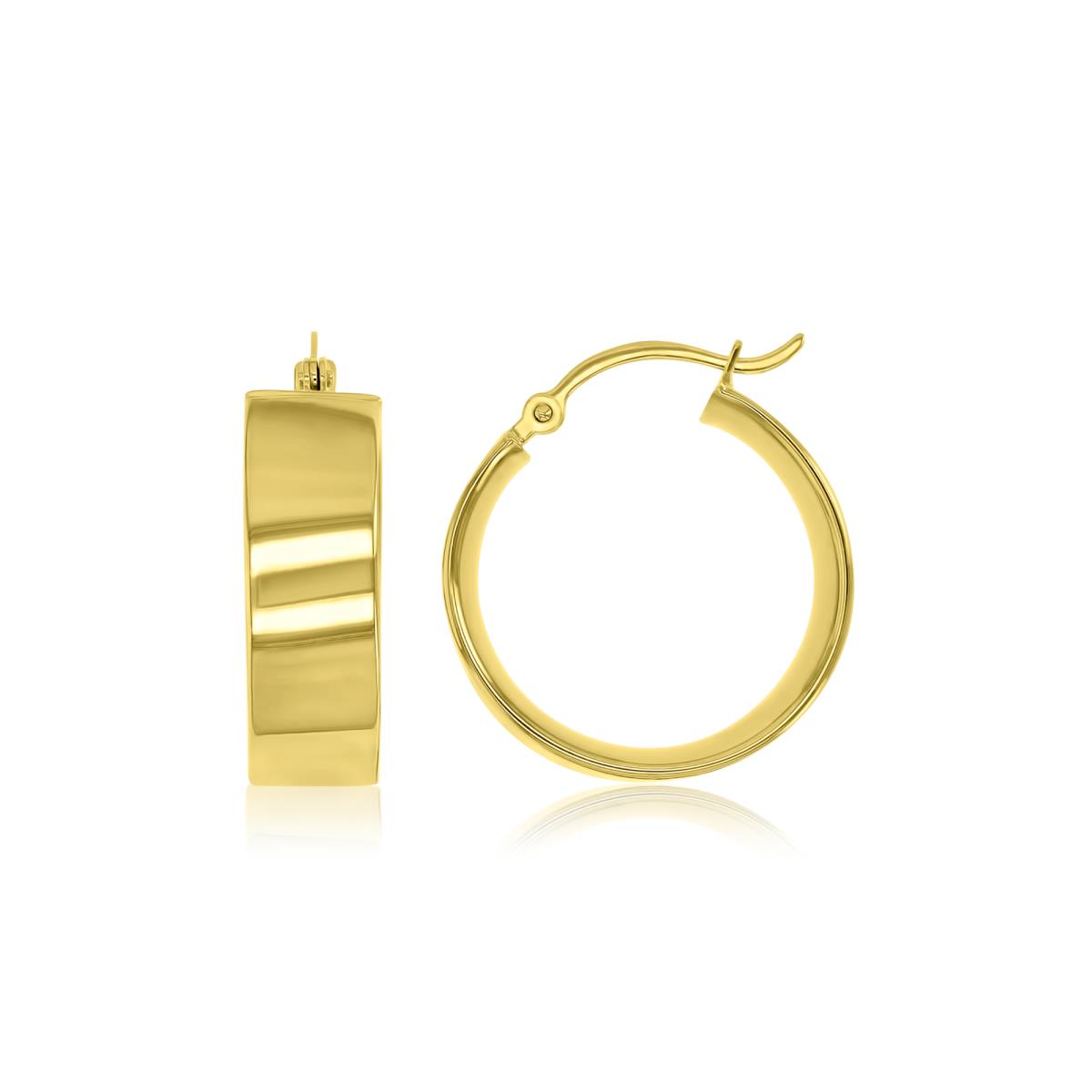 14K Yellow Gold 6.75X1.85X20mm Polished Huggie Earrings