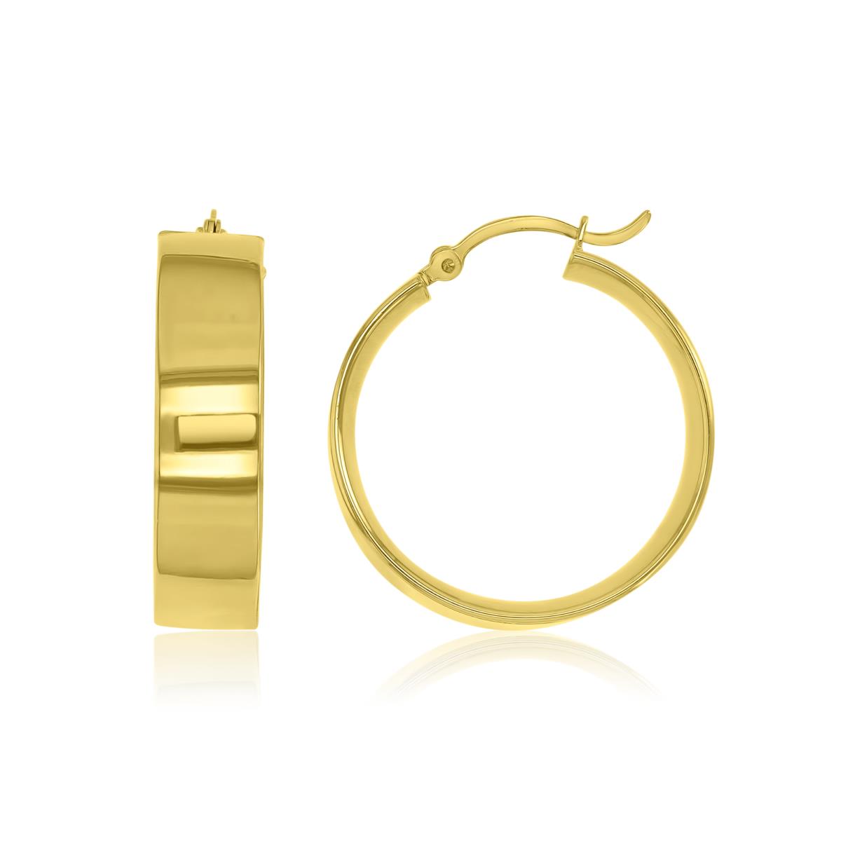 14K Yellow Gold 6.75X1.85X25mm Polished Hoop Earrings