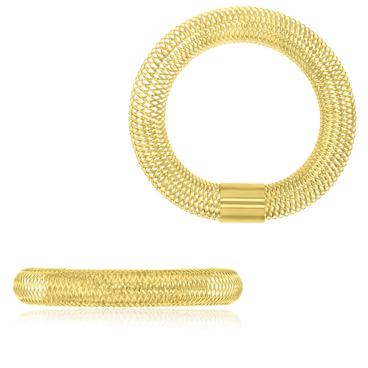 18K Yellow Gold 4MM Mesh Stretch Ring