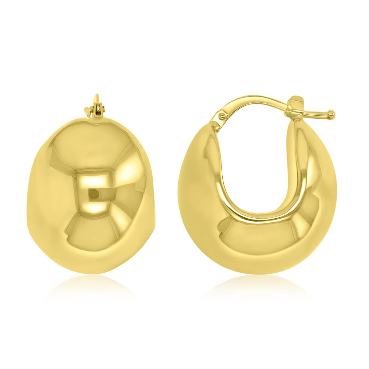 14K Yellow Gold 19X21mm Wide Hoop Earrings