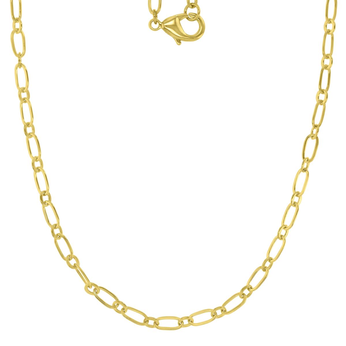 Brass Yellow 4mm & 3.5mm Oval Link Chain 20" Necklace