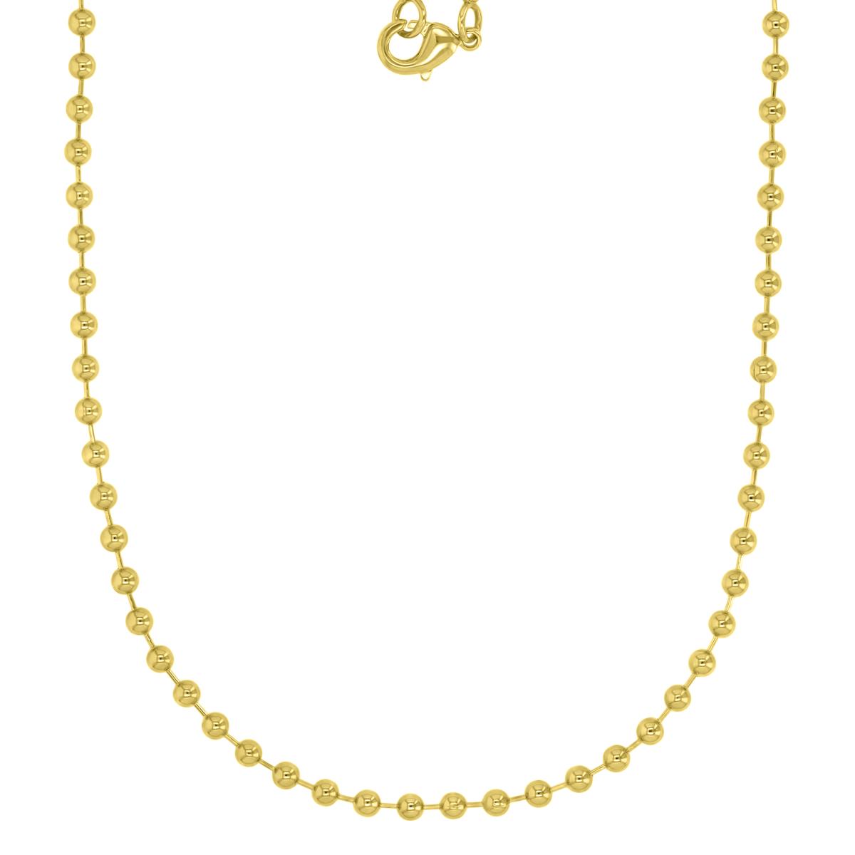Brass Yellow 3MM Bead Chain 20" Necklace