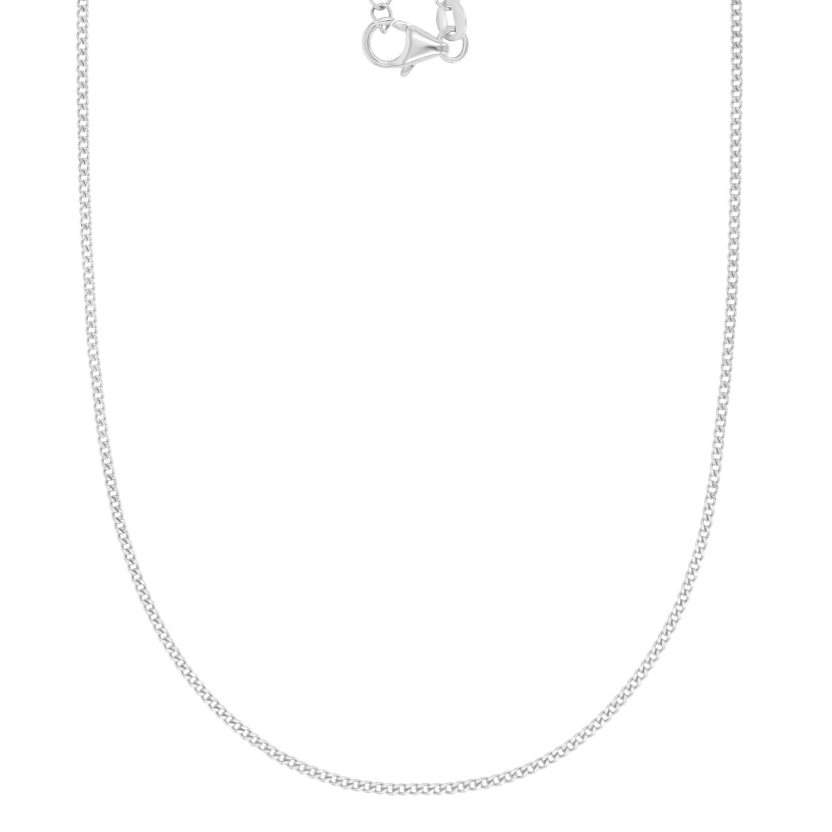 Sterling Silver Rhodium 1.5MM Cuban Chain 16+2" Necklace