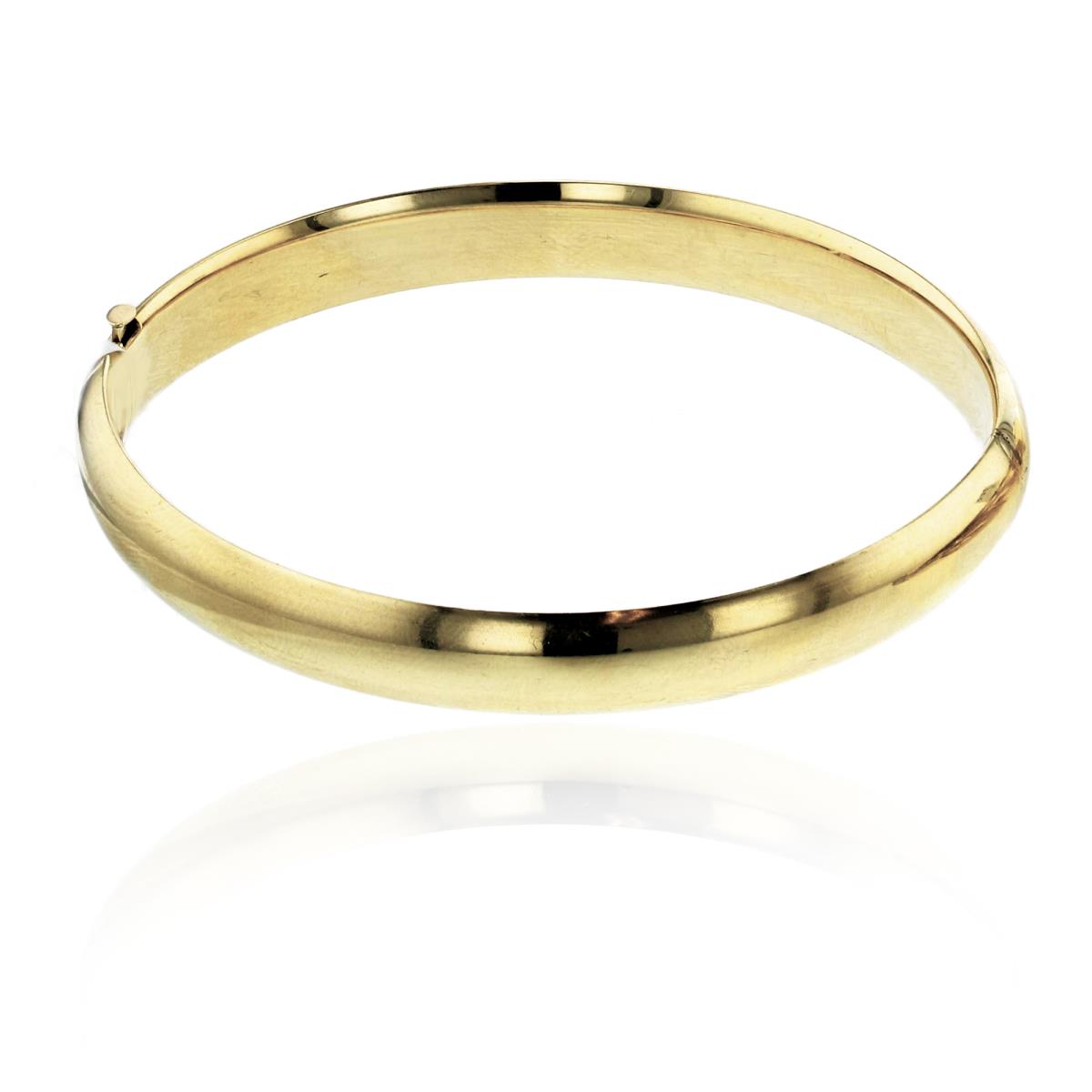 14K Yellow Gold Polished 5/16 7" Hollow Bangle