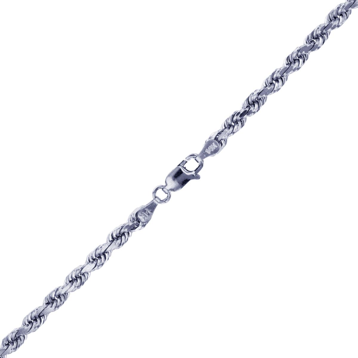 Sterling Silver Rhodium 7mm DC 8 Side Rope 150 30" Chain
