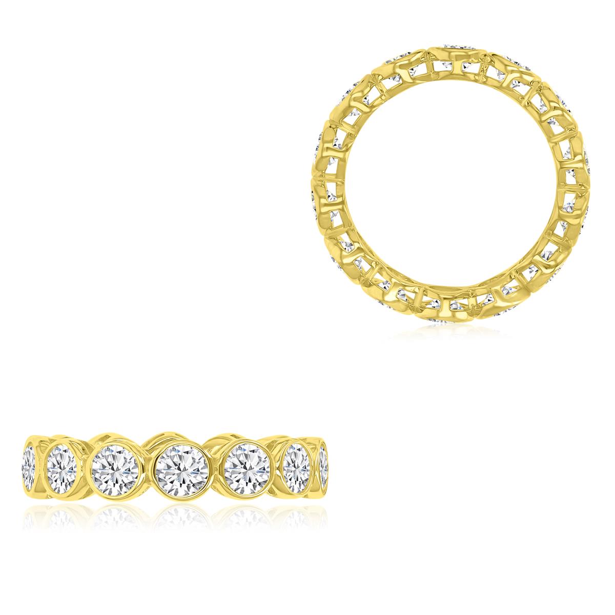 Sterling Silver Yellow 4.7mm White CZ Eternity Ring