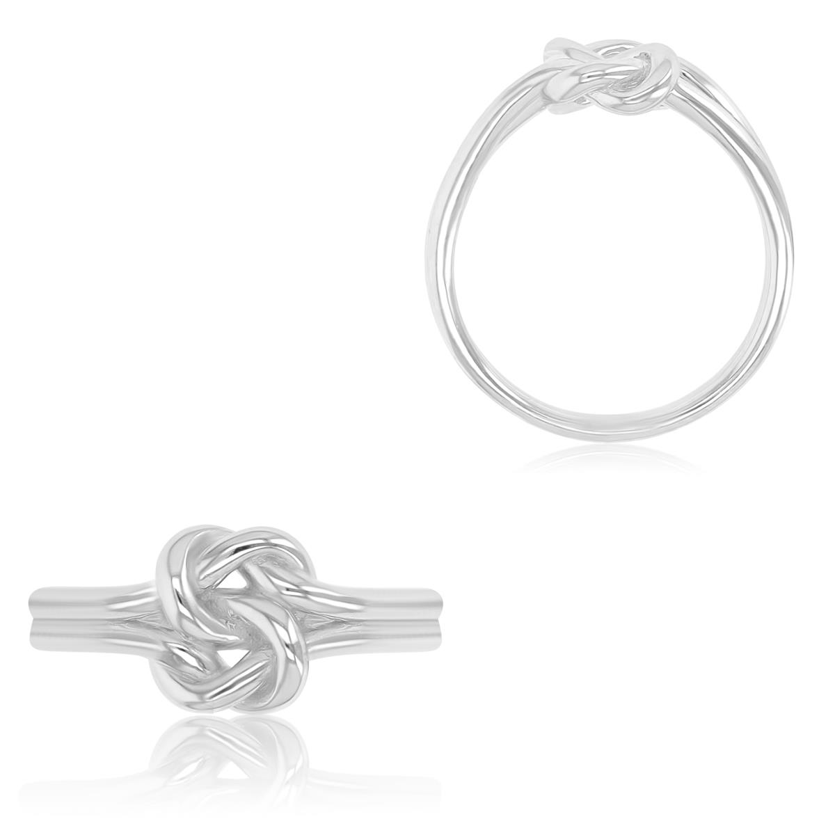 Sterling Silver Rhodium 9mm Love Knot Ring
