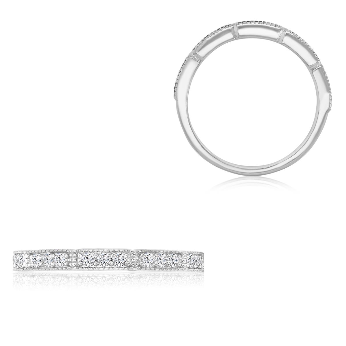 Sterling Silver Rhodium 2.5mm White CZ Fashion Ring