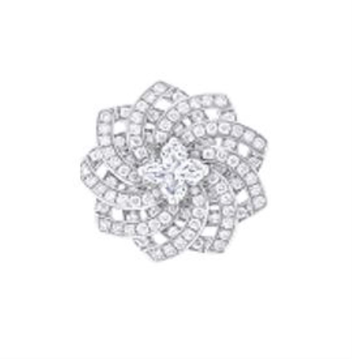 Sterling Silver Rhodium 10MM Flower CZ Pendant