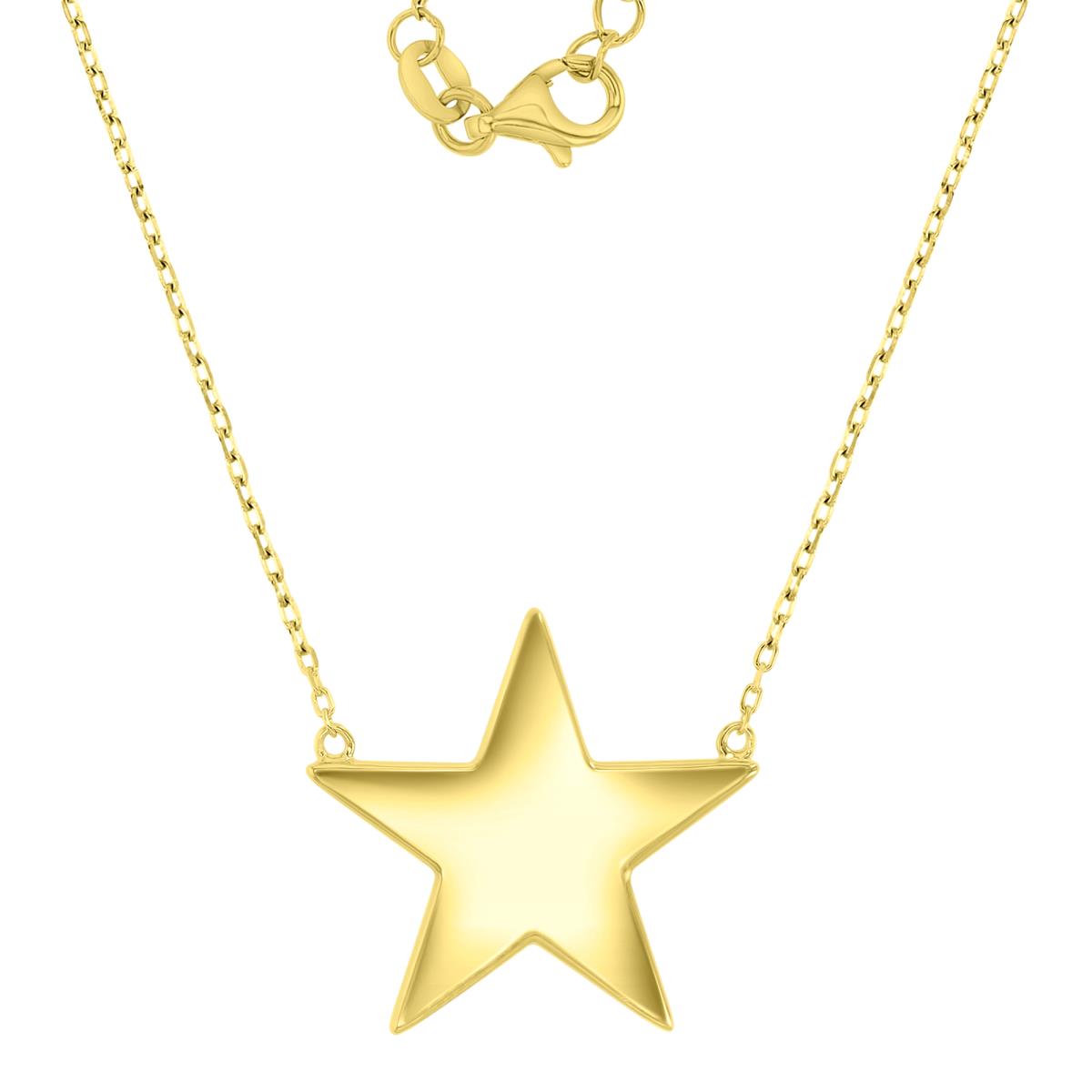 Sterling Silver Yellow 21.5mm Star 18+2" Necklace