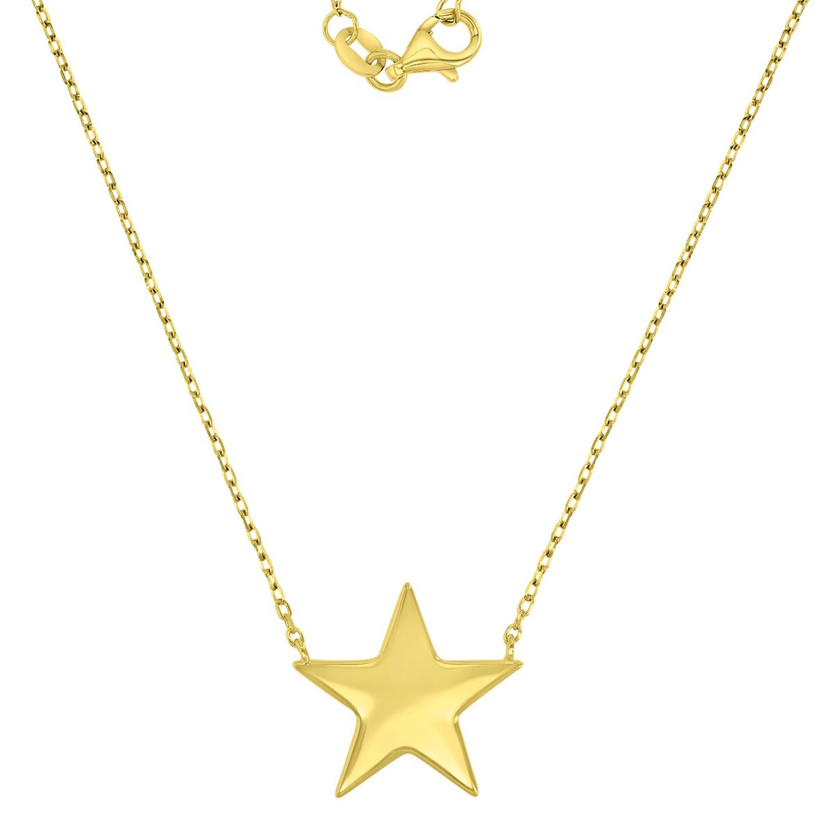 Sterling Silver Yellow 15.6X16.8MM Star 16+2" Necklace