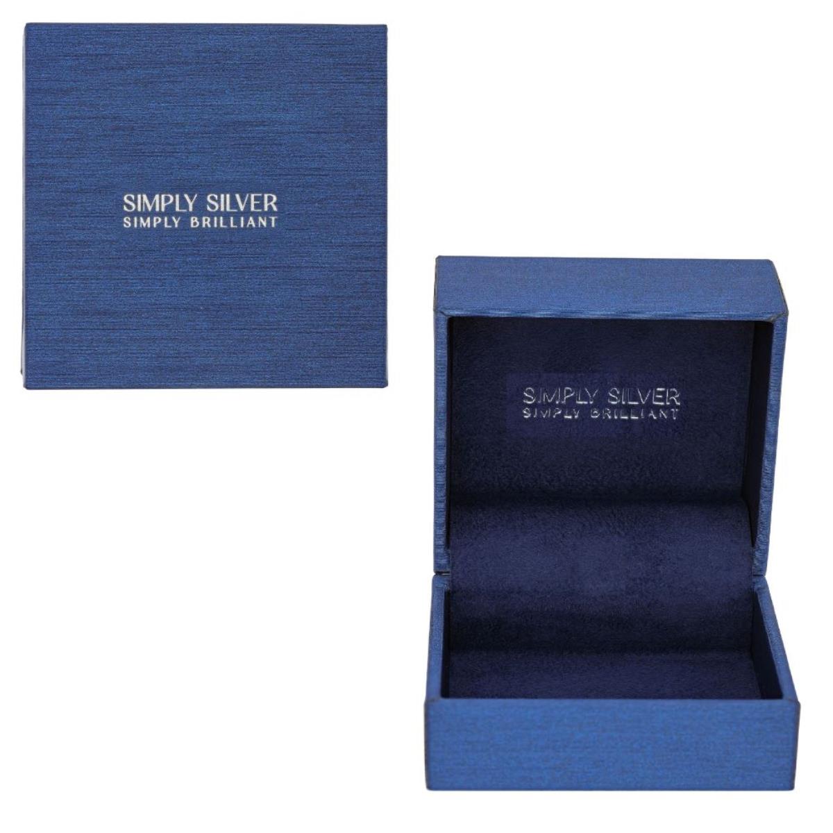 Simply Silver Simply Brilliant Hinged 60x60x45mm Navy Silver Foil box