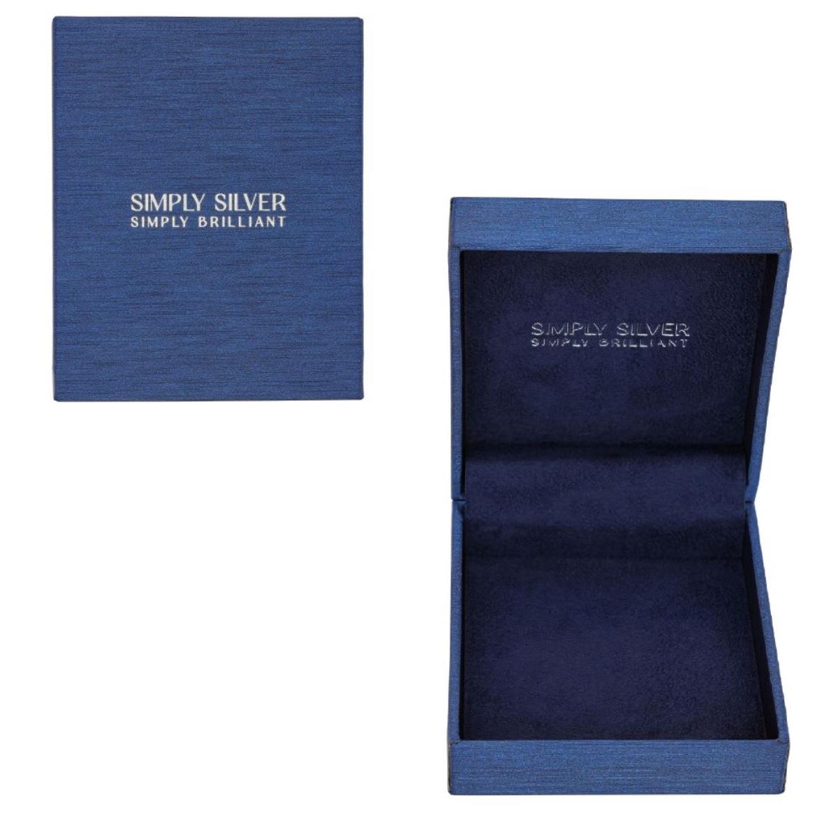 Simply Silver Simply Brilliant Hinged 80x66x28mm Navy Silver Foil box