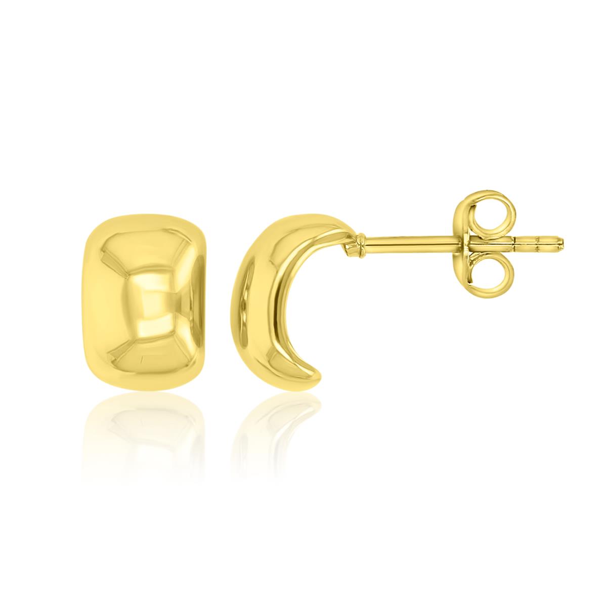 Brass Yellow 10mm Arch Stud Earrings