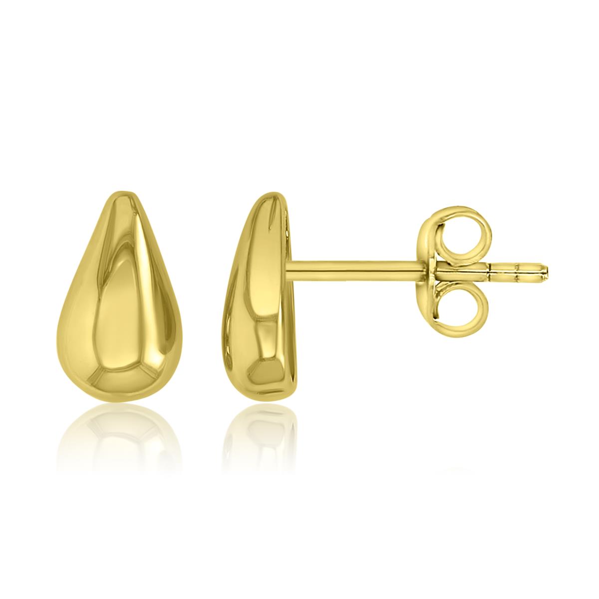 Brass Yellow 10mm Teardrop Stud Earrings