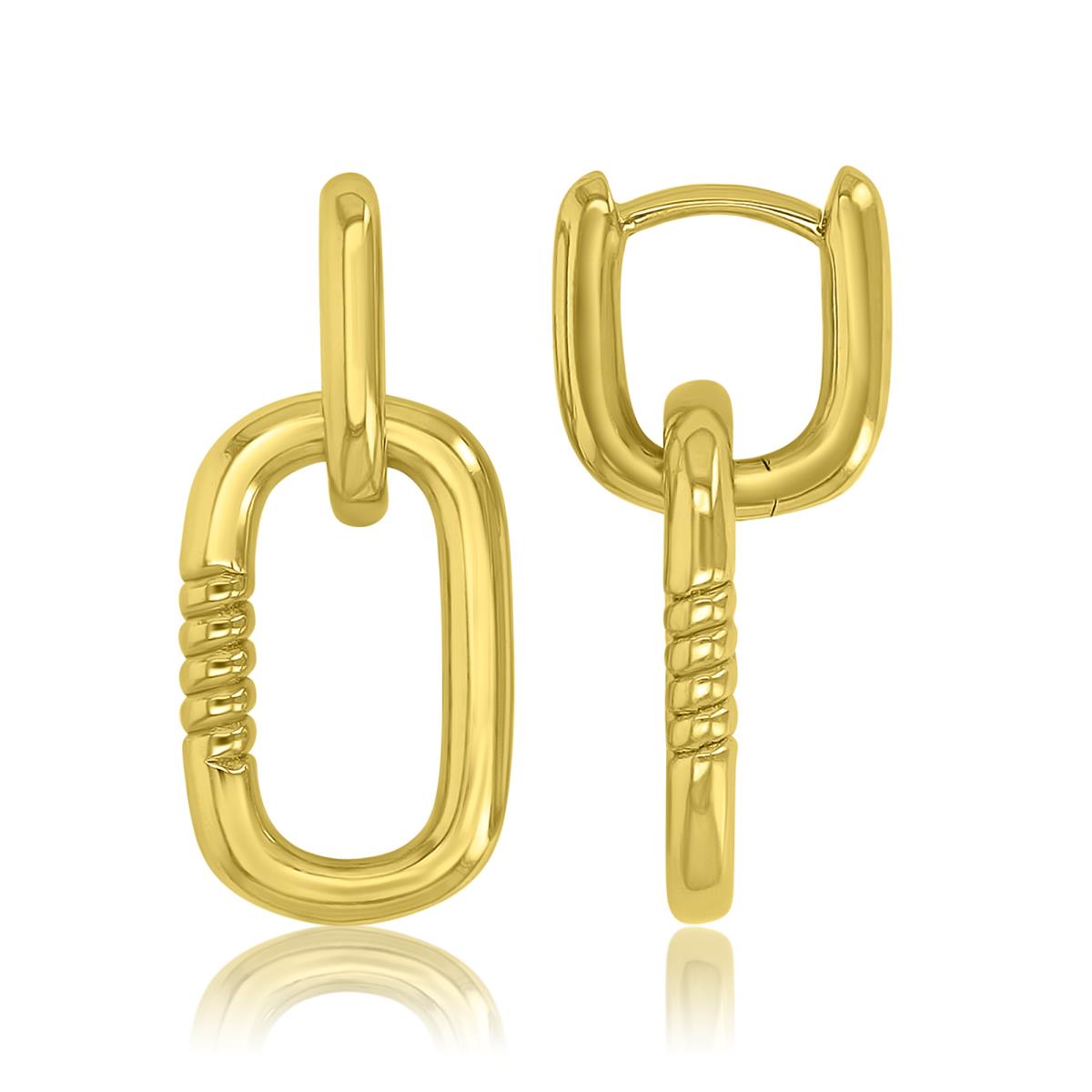 Brass Yellow 25mm Interconnected Rope Dangling Earrings