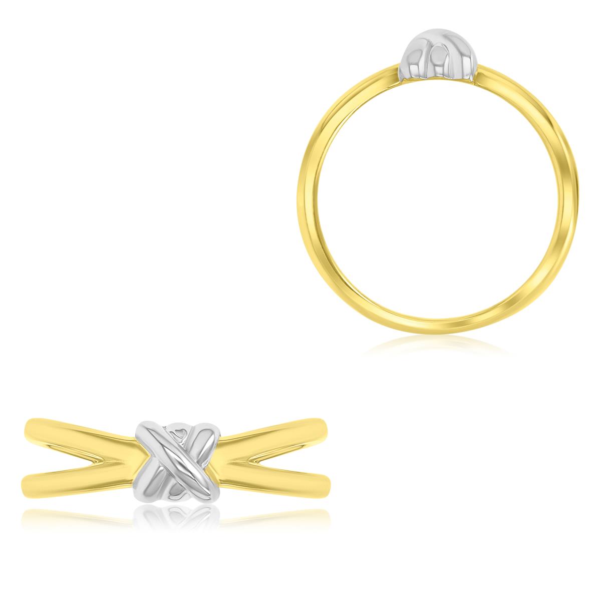 Sterling Silver Yellow & White 5.5mm Love Knot Fashion Ring