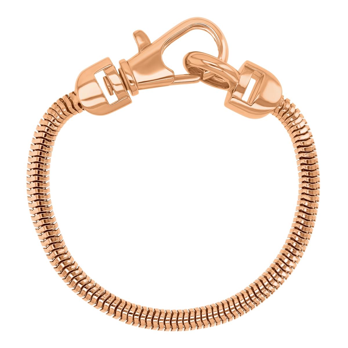 Brass Rose 7.5" Round Tube Snake Chain Bracelet
