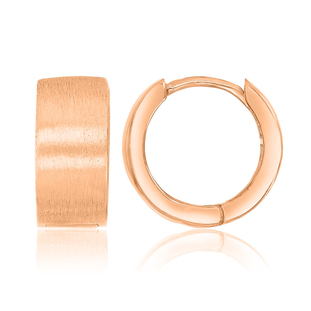 Brass Rose 13mm Matte Huggie Earrings