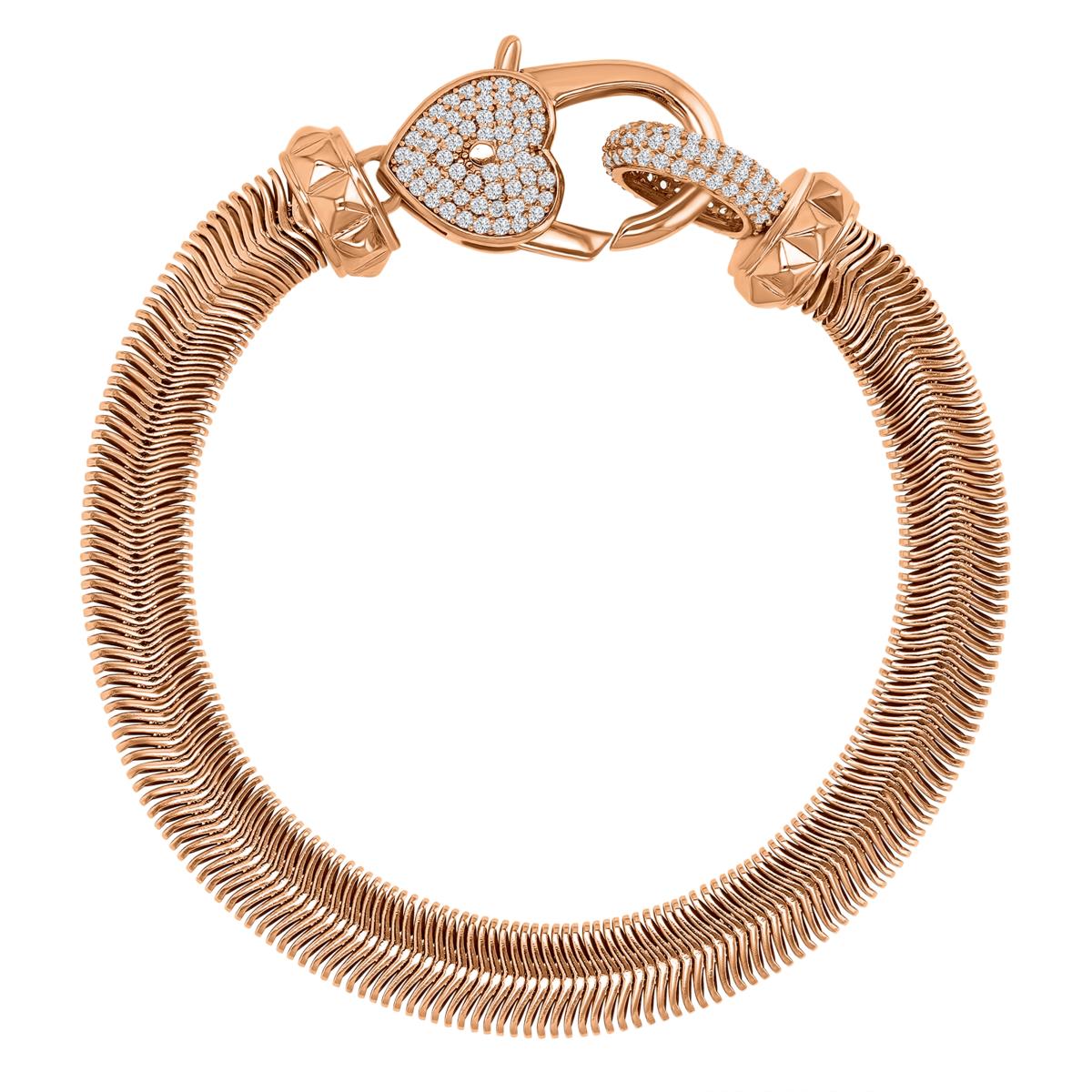 Brass Rose  7.5" Flat Tube Snake Chain Bracelet
