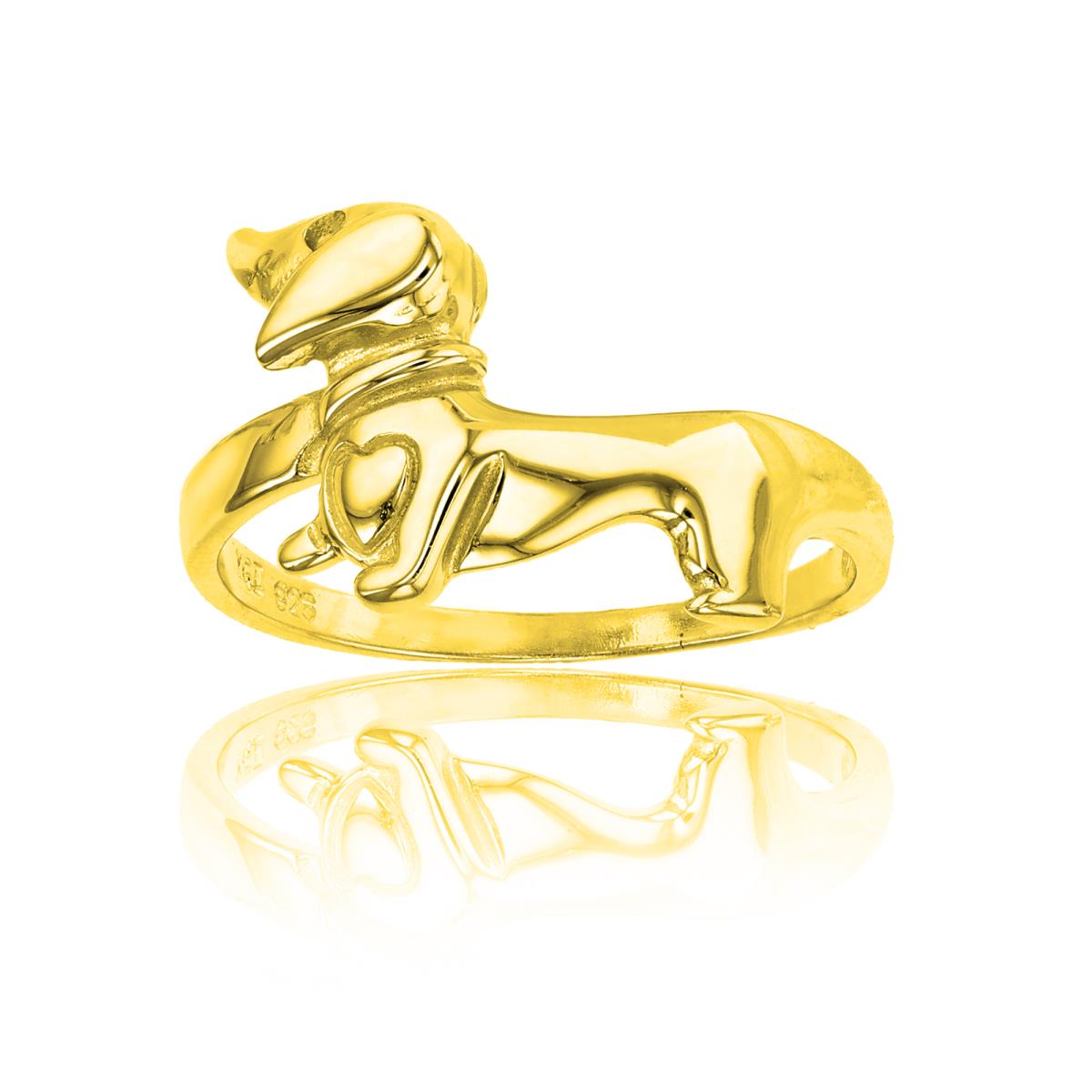 Sterling Silver Yellow 1M High Polished Dog Ring