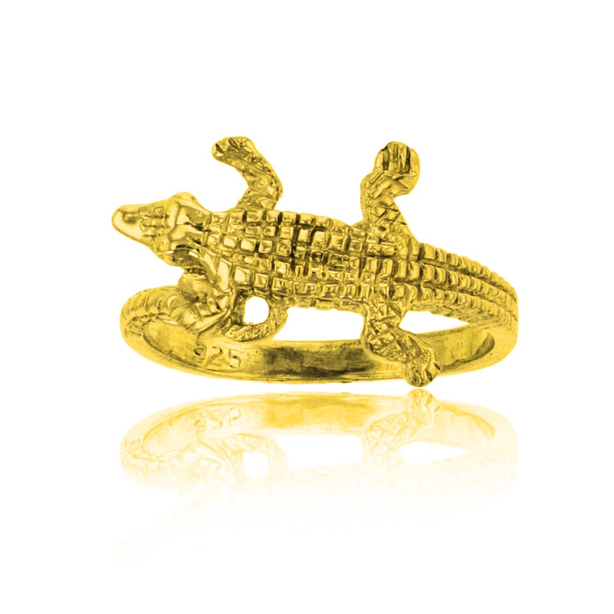 Sterling Silver Yellow 1M Pave Lizard Ring