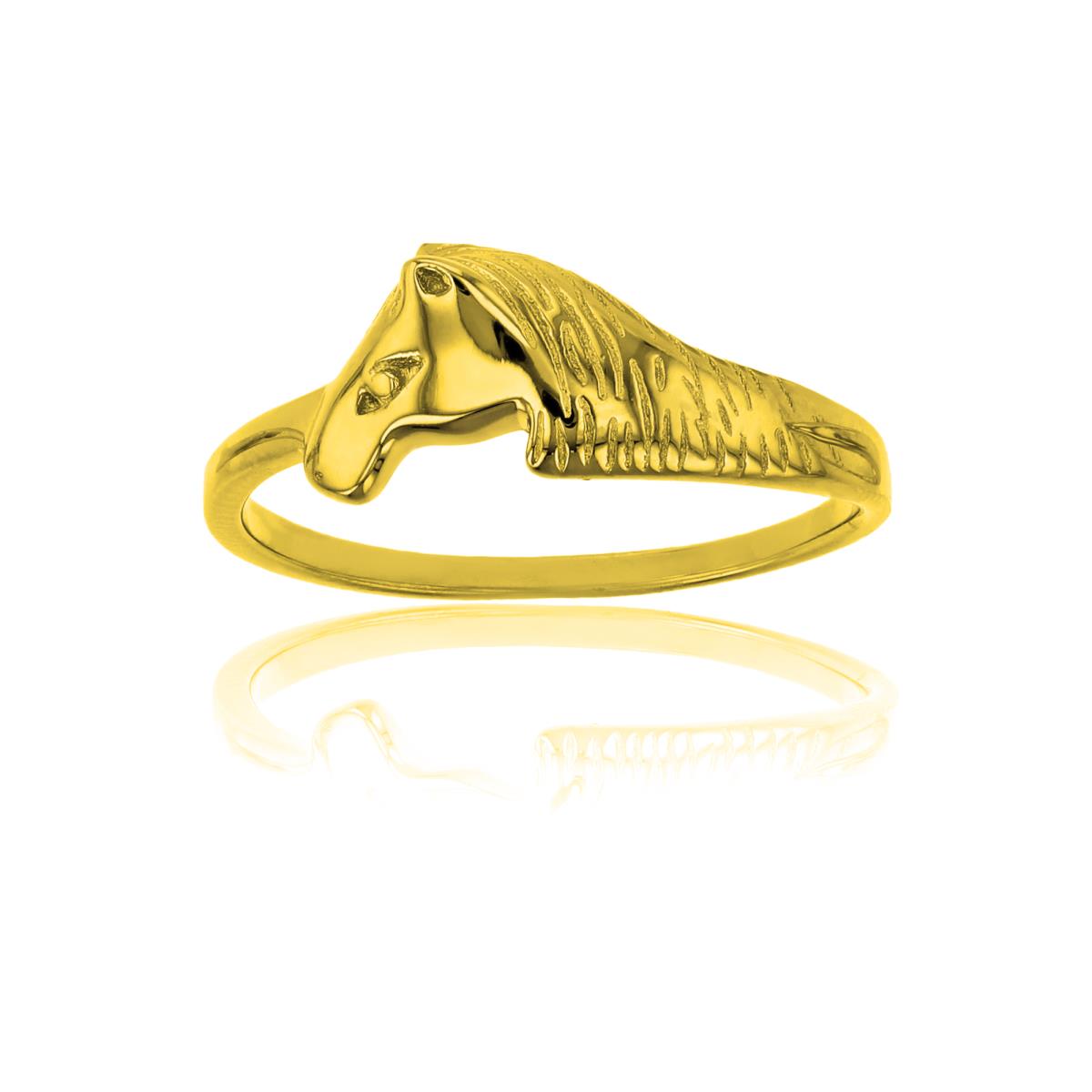 Sterling Silver Yellow 1M Horse Ring