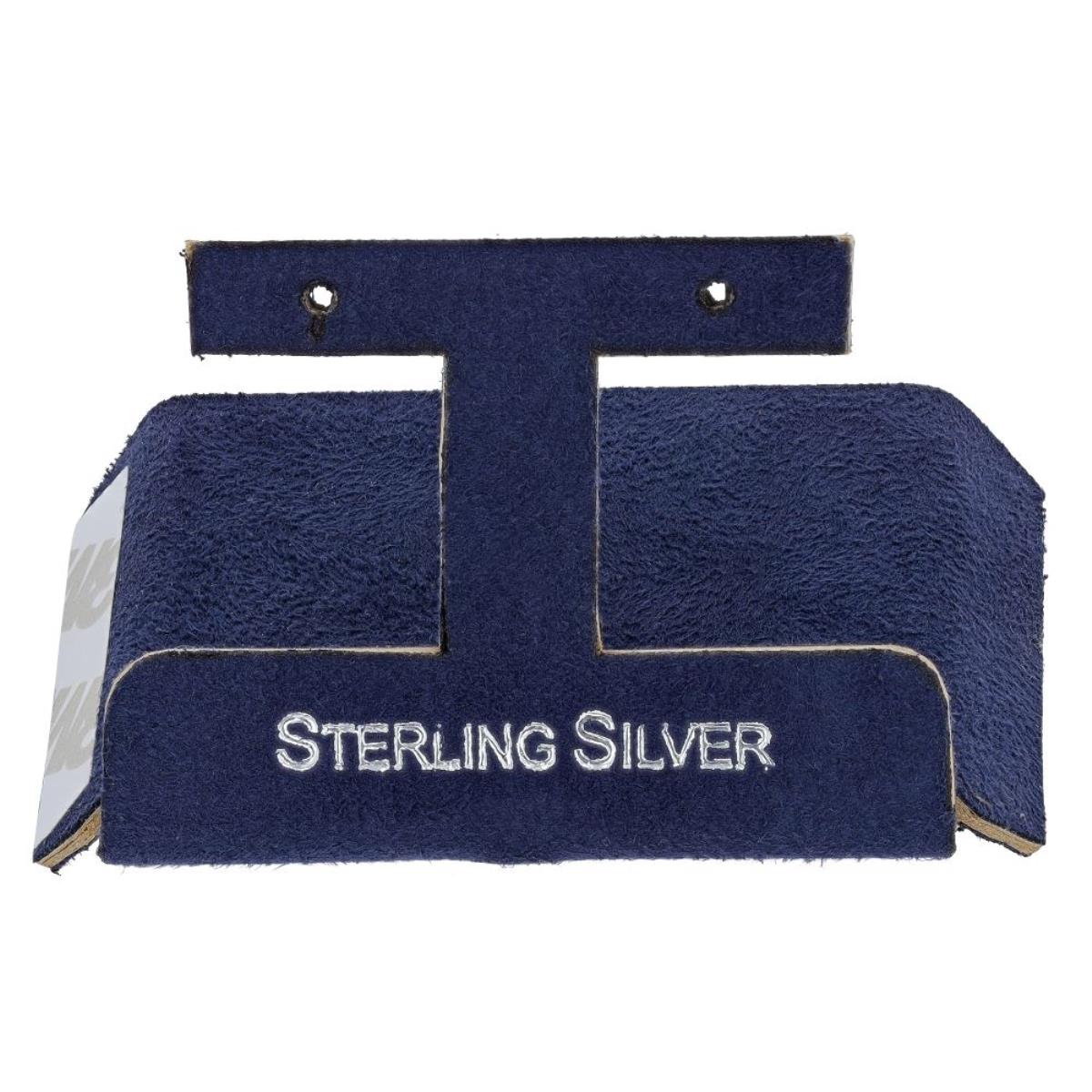 Navy Sterling Silver Silver Foil 1 Huggie/Stud Tbar Insert (Box B01-183/NAVY/M)