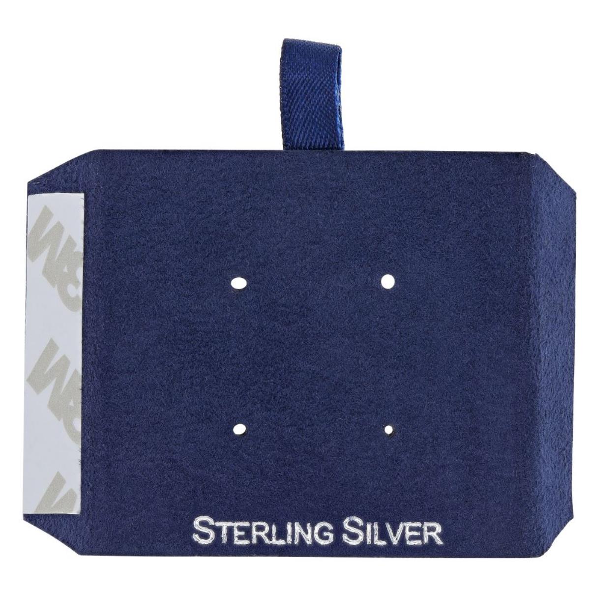 Navy Sterling Silver Silver Foil 2 Stud Insert (Box B01-183/NAVY/M)