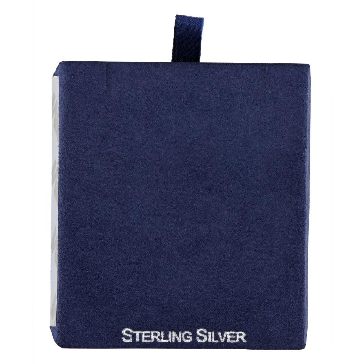 Navy Sterling Silver Silver Foil Necklace Insert (Box B01-183/NAVY/L)