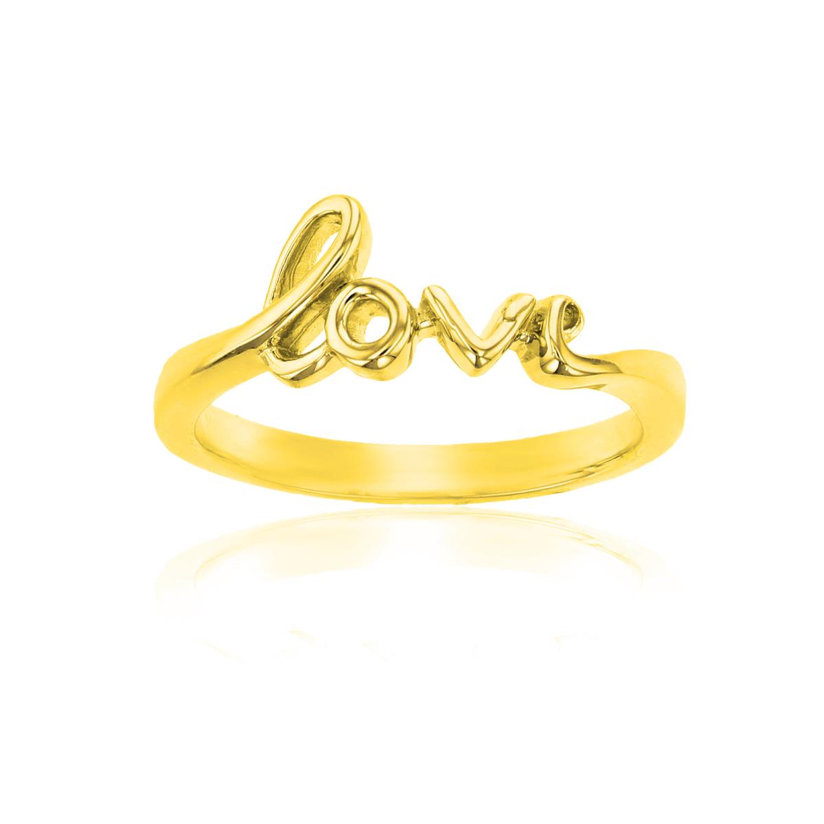 Sterling Silver Yellow 1M Script Love Ring