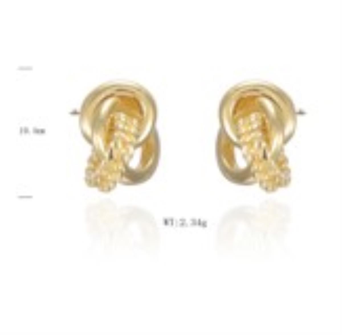 Brass Yellow 10mm Love Knot Stud Earring